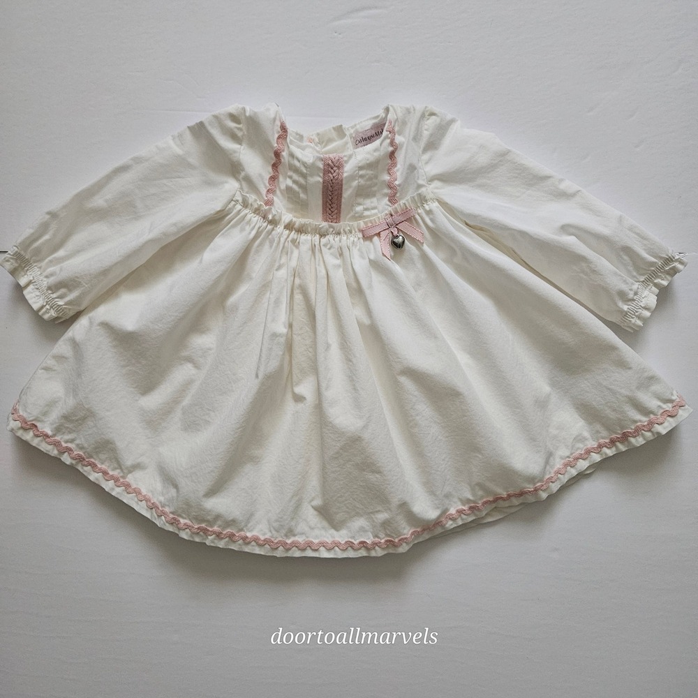 Catherine Malandrino Baby Girl Pintucked Dress 3-6M 100% Cotton Heirloom Cottage